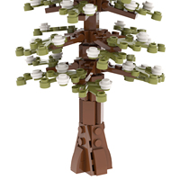 MOC3026 Árbol de Abeto, Planta de Selva, Arbusto Verde, Hoja de Abeto, Ladrillos de Construcción Educativos, Sets de Juguetes para Niños