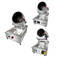 Mesin Wok Masak Otomatis Komersial Lingjing, Wastafel Gas Multifungsi, Robot Penggorengan, Peralatan Dapur Stainless Steel