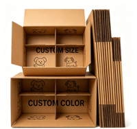 En stock, boîtes en carton personnalisées avec logos, boîtes en carton ondulé brun écologiques pour l'expédition.