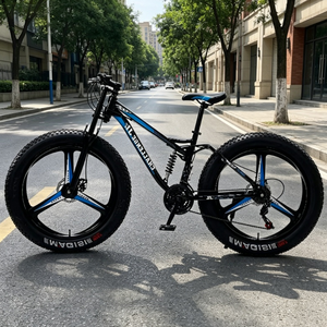 Vélo de montagne tout suspendu à pneus larges 26 pouces avec roues en magnésium à <span class=keywords><strong>3</strong></span> rayons, vélo de neige, double amortisseur, vélo de plage - Product Image 4