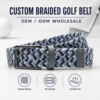 Cinturón de Golf Trenzado Personalizado, Cinturón Elástico Tejido con Hebilla de Pin, Cinturón Deportivo Casual para Hombre y Mujer, Venta al Por Mayor OEM ODM