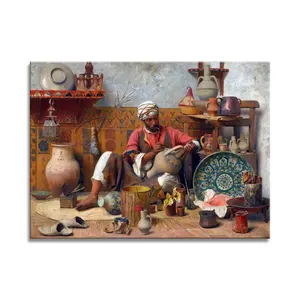 Hot sale 100% Handmade Famous Arabic Islamic Wall Art Calligraphy Oil Paintings for Home Decor