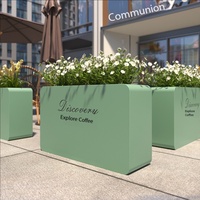 Jiahehou Bac de plantation carré pour jardin, style crème, bac de plantation exclusif pour les cafés