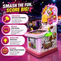 Machine d'arcade Little Magic Hammer pour un joueur avec écran LCD de 32 pouces et cabinet LED pour les centres de divertissement familial