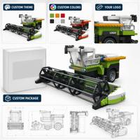 Ensemble de blocs de construction de tracteur chenillé vert personnalisé avec accessoire semoir, jouet éducatif pour enfants pour démonstrations de plantation de précision