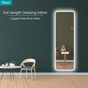 DHEEM Hiện Đại 2 <span class=keywords><strong>Way</strong></span> Treo Chiếu Sáng Gương Sàn Xử Lý Lớn Cao Kích Thước Đầy Đủ Chiều Dài Gương Với Đèn - Product Image 2