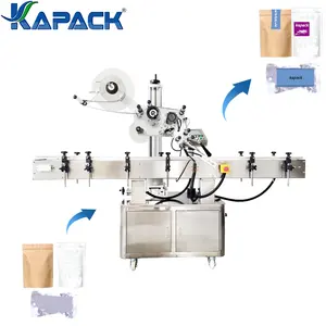 Kapack อัตโนมัติถุงกระดาษพลาสติกแนวตั้งกระเป๋าเครื่องติดฉลากแบนเครื่องติดฉลากสติกเกอร์