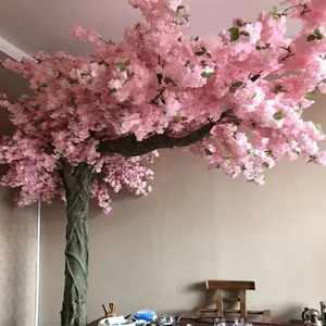 Flores artificiales de cerezo para decoración de boda, falsas Rosas y blancas flores de seda, árbol de cerezo personalizado, 3M, 4M, 5M de altura