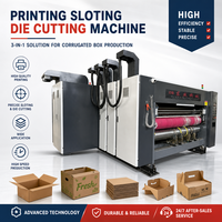 Machine d'impression flexographique à base d'eau, de découpe et de rainurage pour boîtes en carton ondulé, imprimante jet d'encre automatique 5 couleurs avec convoyeur
