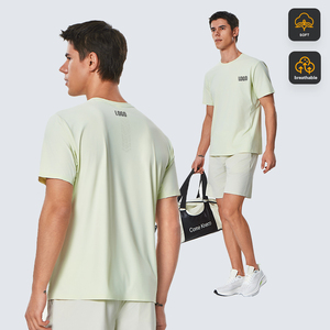 T-shirt Senza Cuciture da Uomo per Sport e Palestra, Estiva in Seta Ghiacciata, <span class=keywords><strong>Manica</strong></span> <span class=keywords><strong>Corta</strong></span> ad Asciugatura Rapida, Abbigliamento Casual alla Moda - Product Image 2