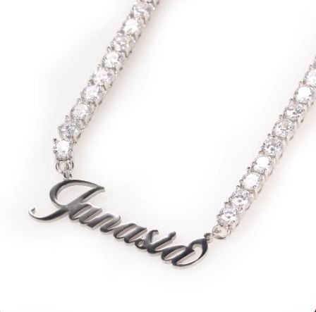 Nome placcato con catena da Tennis