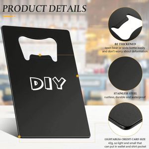 Décapsuleur promotionnel en acier inoxydable personnalisé avec logo et couleur, impression sérigraphique, format carte de crédit, vente en gros - Product Image 4