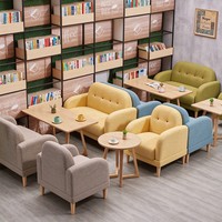 Ensemble canapé et table basse style industriel, sièges simples et doubles, mobilier de salon commercial pour café, restaurant, bar