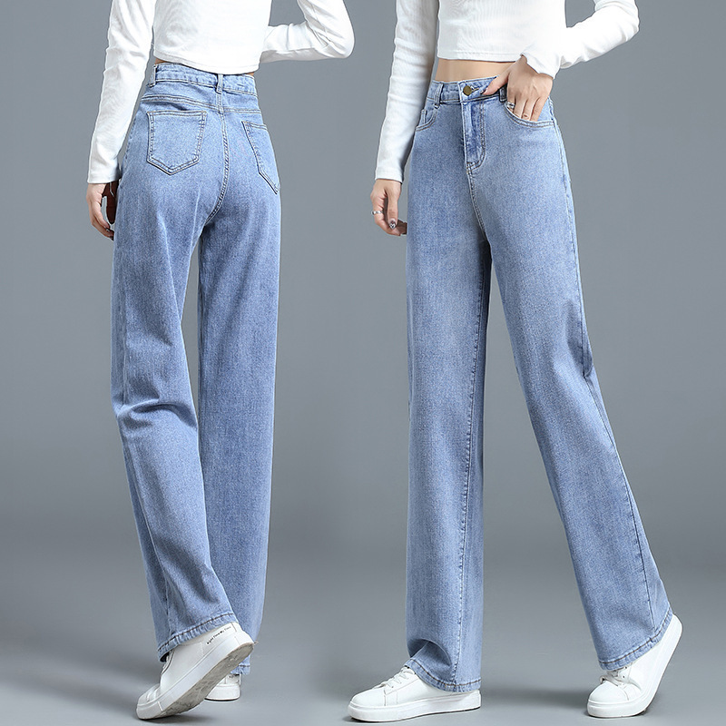 Pantalon cropped bleu clair
