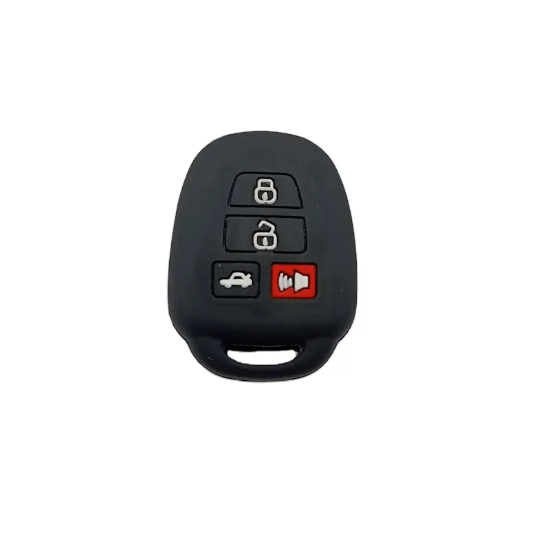 원격 실리콘 키 커버 2015 Toyota Camry Rav4 COROLLA 4 버튼 자동차 키 케이스 보호대 홀더