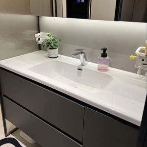 Espejo Inteligente de Color Gris Sólido Avanzado, Fabricación Personalizada en China, Venta al por Mayor, Mueble de Baño con Espejo - Product Image 1