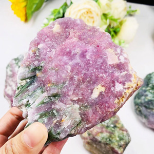 Yeni geldi doğa kristal ham turmalin taşı pembe taş - Product Image 2