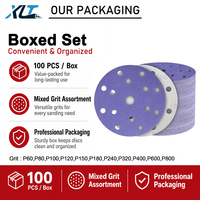 Disque de ponçage abrasif en céramique violette de 6 pouces à 15 trous avec support auto-agrippant, papier abrasif sans poussière pour la retouche automobile OEM