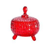 Flavents glazen snoep- en gedroogd fruit bewaarpot met deksel, kleurrijk gepersonaliseerd modern design, rond, voor de woonkamer