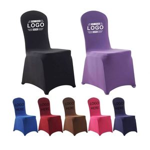 Housse de chaise élastique personnalisée en spandex bleu pour mariage et fête, couleur violette - Product Image 1