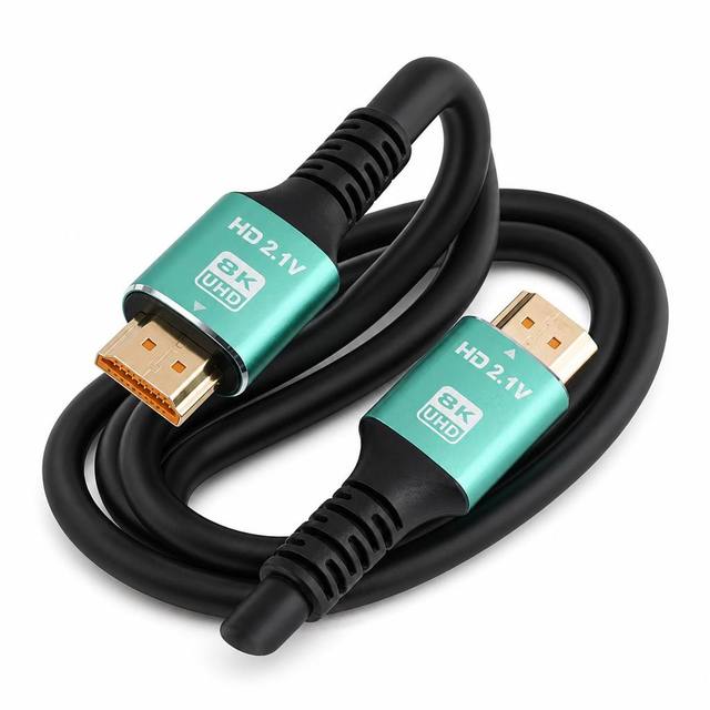 8K HDMI 2.1 Cable 48Gbps Braided Cord with Zinc Alloy Shell 24K Gold-Plated Plugs Dynamic HDR eARC High Definition Video Lead