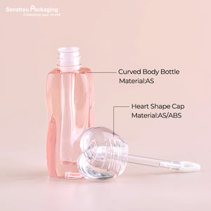 Cute Chunky Heart Topper Lip Gloss Tube Unique Transparent Liquid Lip Oil Bottle 2ml - Product Image 1
