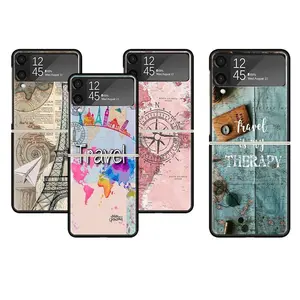 1000+ designs World Map Travel Plans Silicone Case for Samsung Samsung Galaxy Z Flip 3 4 5 UV Printing Sublimation Phone Case