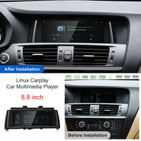 Écran tactile sans fil CarPlay Android Auto Linux de 8,8 pouces, GPS monté sur tableau de bord pour BMW X3 F25 X4 F26 2011-2017 CIC/NBT Navigation
