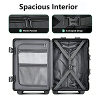 Valise à roulettes rigide résistante aux chocs avec ouverture frontale et port USB, idéale pour les voyages d'affaires - Offre Spéciale