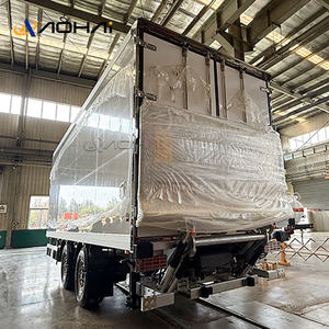 Landwirtschaft licher 2-Achs-Sattelauflieger mit hydraulischem Heckklappen-Eisen material zum Abschleppen von Fracht kästen - Product Image 3