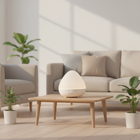 Diffuseur d'huiles essentielles à ultrasons, humidificateur d'air à brume fraîche, diffuseur d'arômes avec lumières LED bleues et blanches chaudes pour chambre à coucher