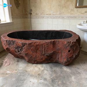 Baignoire autoportante en pierre naturelle noire pour salle de bain, en marbre, vente en gros directe usine Chine - Product Image 3
