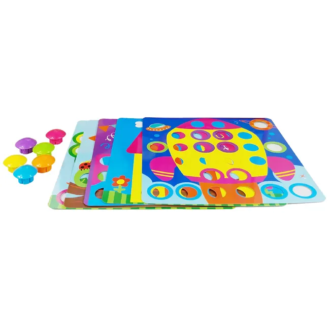 2021 nuovo prodotto Button idea Art Color Matching Mushroom Nails Kids Mosaic <span class=keywords><strong>Pegboard</strong></span> Drawing Toys