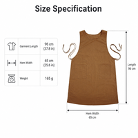 Tablier de cuisine imperméable toutes saisons marron thé avec tour de cou réglable ZP0695