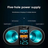 Nouveau chargeur de voiture 66W USB Type C pour iPhone QC3.0 charge rapide double prise allume-cigare LED affichage numérique chargeurs USB C