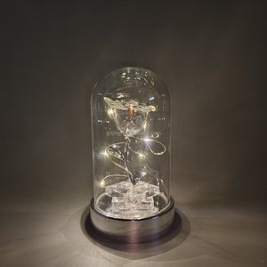 Valentine's Day Gift Romantic Warm <b>White</b> Light Acrylic Rose Ornaments for Mother's Day - Product Image 1