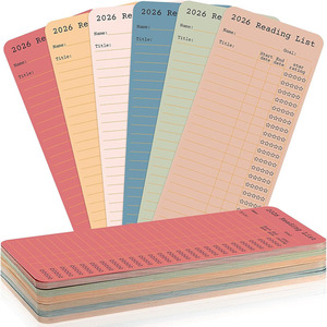 Marcapáginas de papel reutilizable para lista de lectura 2026, colores surtidos, 20x7.5cm, para seguimiento de libros y planificación de objetivos - Product Image 1