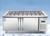 Congélateurs d'usine Bonne Qualité Refroidisseur de bar à salades Vente directe d'usine Réfrigérateur de table de préparation de pizzas en acier inoxydable pour magasin d'alimentation