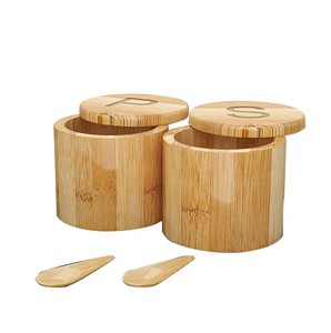 Jar Pepper Salt Bamboo Jar With Bamboo Spoon Spice Jar Bamboo Lid