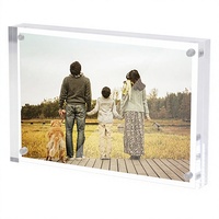 Cadre photo magnétique double face transparent sans cadre en acrylique Sezanrpt 4x6 pour bureau