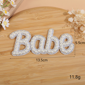 Mrs Babe Bride Patches paillettes Alphabet Appliques Patches Lettres Perle Lettre Patches Bling Rhinestone - Product Image 2