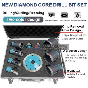 Kit de scie cloche diamantée brasée sous vide populaire de haute qualité ensemble de mèches de forage pour carreaux de porcelaine en céramique et marbre - Product Image 3