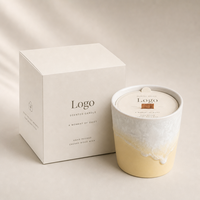 Décoration intérieure romantique, cadeau, tasse en céramique jaune cristallin 270 ml, bougie parfumée à mèche en bois longue durée