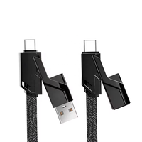 Kabel pengisian daya ganda 4 in 1, kabel Data pengisian daya Cepat PD 27W untuk perjalanan