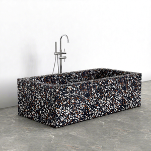 Bañera Moderna Independiente de Terrazo, Bañera de Resina de Piedra Sólida, Premium OEM Malasia - Product Image 1