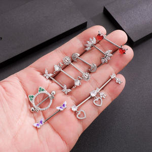 Nouveauté Gaby Piercings pour Tétons Papillon Chat Plaqué Argent, Bijoux de Corps pour <span class=keywords><strong>Piercing</strong></span> en Acier Inoxydable pour Femmes, Vente en Gros - Product Image 4