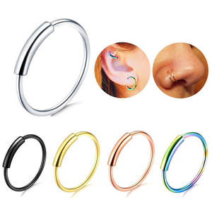 Nuevo Clip de Nariz de acero inoxidable y anillo de labios Piercing de cuerpo simple joyería para Bodas de niños decoración de nariz - Product Image 4