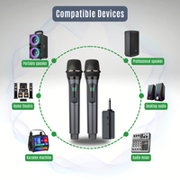 Système de microphone dynamique sans fil U8 avec batterie rechargeable, réponse en fréquence de 50 Hz à 18 kHz pour karaoké et diffusion en direct