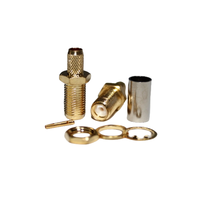Connecteur coaxial RF SMA-C-KY3, entièrement en cuivre plaqué or, connecteur femelle SMA droit, assemblage de câble à sertir RG58