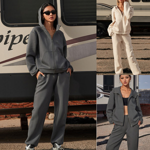2025 Set di Leggings sportivi da <span class=keywords><strong>donna</strong></span> in puro colore <span class=keywords><strong>con</strong></span> <span class=keywords><strong>cappuccio</strong></span> a maniche lunghe - Product Image 2